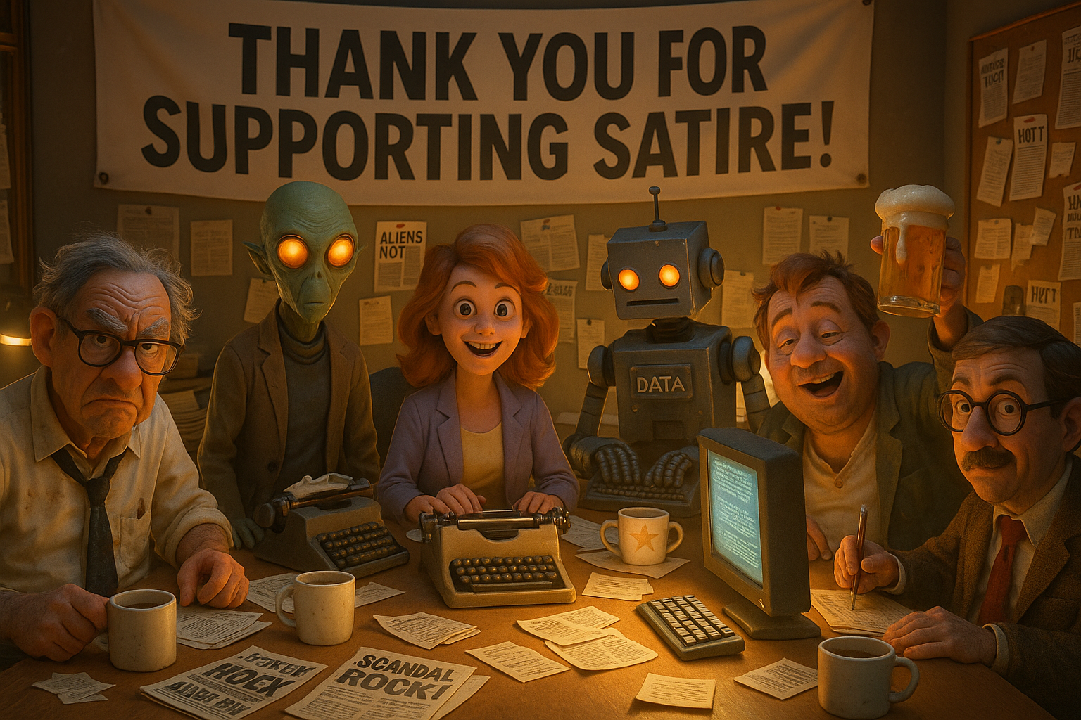 SynthPaper newsroom — Thank you for supporting satire