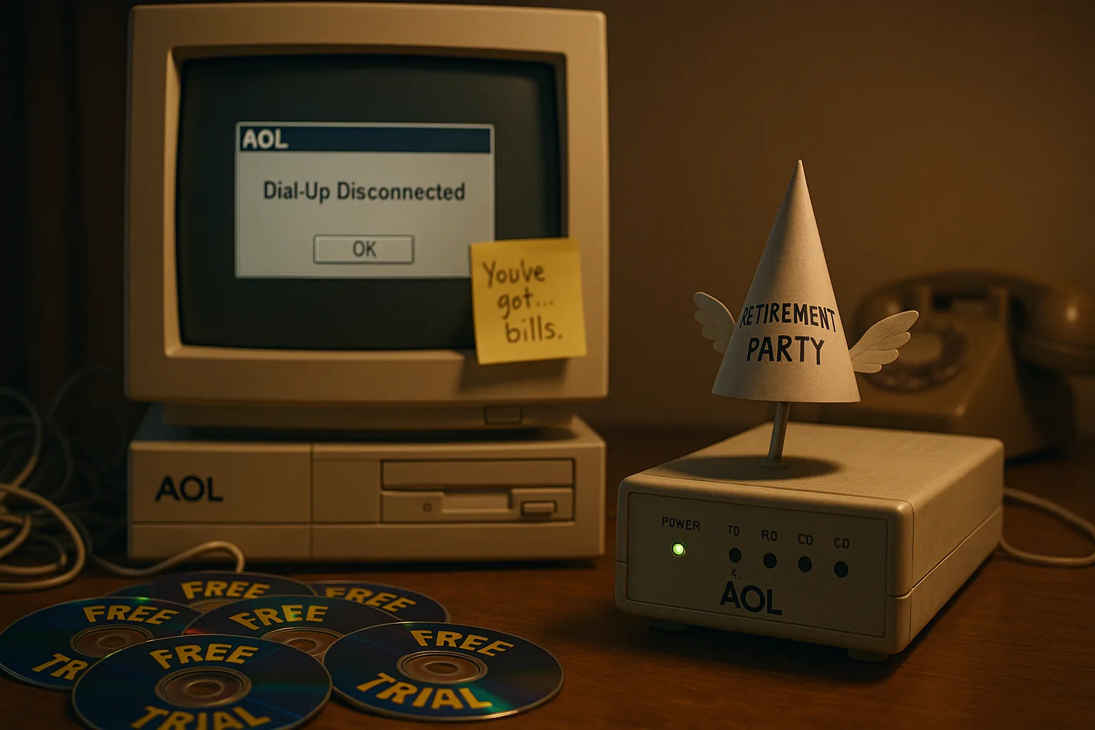 AOL Finally Hangs Up; The Modem Screech Retires Without a Pension