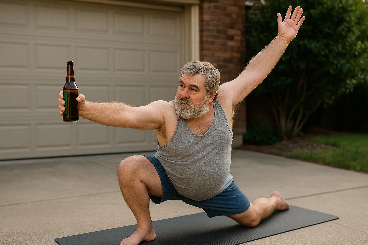 How I Accidentally Invented “Beer Yoga” in My Driveway